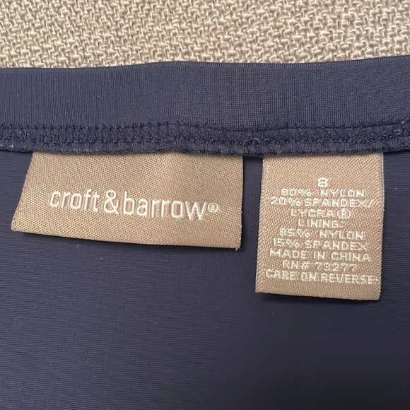 Croft & Barrow Navy Blue Swim Bottoms Size 8 High Waisted - Picture 3 of 9